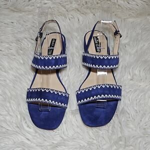 Violet & Red Blue Suede Strappy Sandals Women's Size 7.5 Open Toe Summer